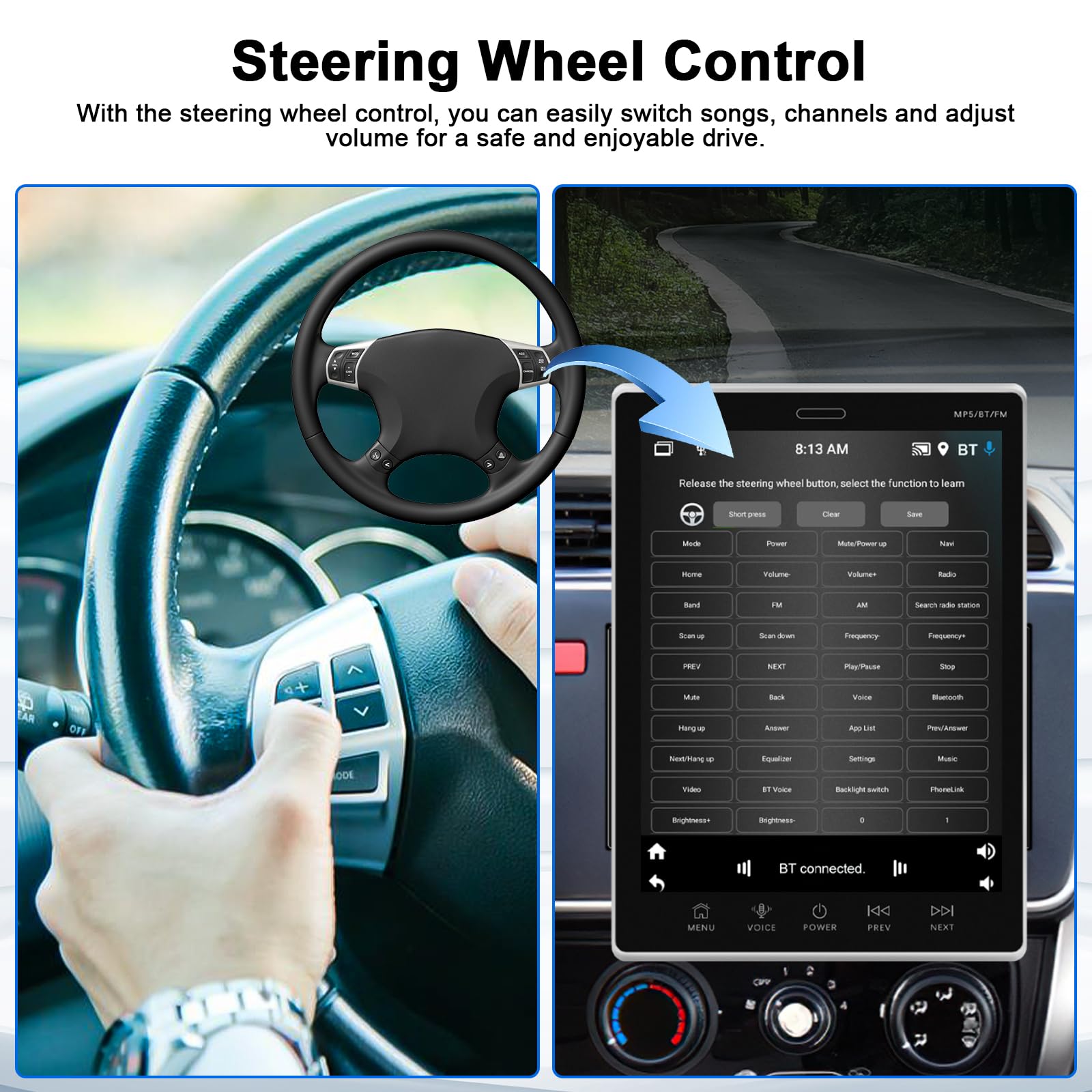 Inefala 4+64G Autoradio per Renault Trafic 3 2014-2021/Opel Vivaro B 2014-2019 Android 15 con Wireless CarPlay Android Auto, 9'' Schermo per Auto Soporta Bluetooth WIFI GPS FM/RDS 32EQ SWC Telecamera
