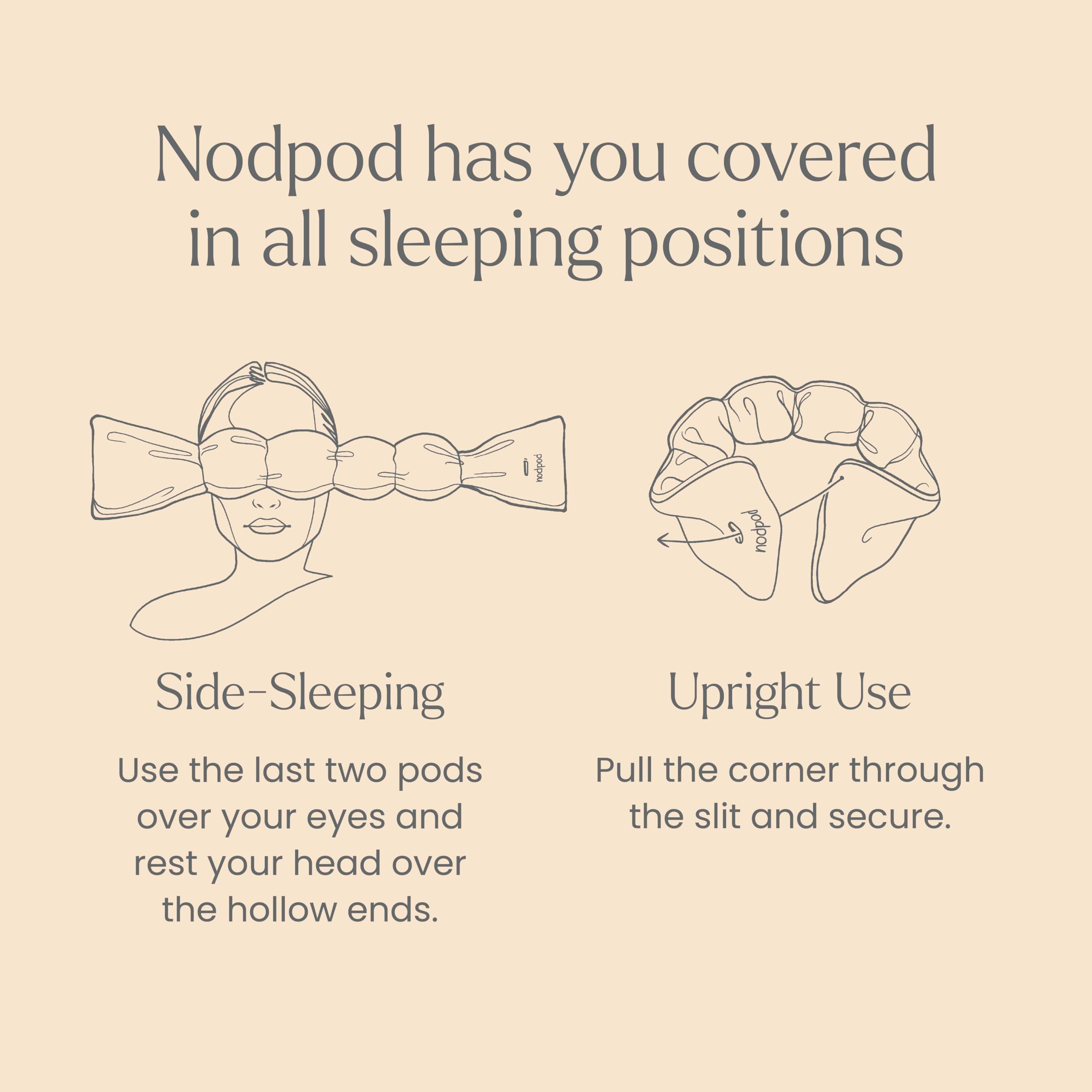 Nodpod Mineralized Silk Gentle Pressure Sleep Mask - Strap-Free, Light-Blocking Design for Sleep, Travel & Relaxation - Weighted Eye Pillow, Machine Washable (Willow): Bone Cotton 1 Count (Pack of 1)
