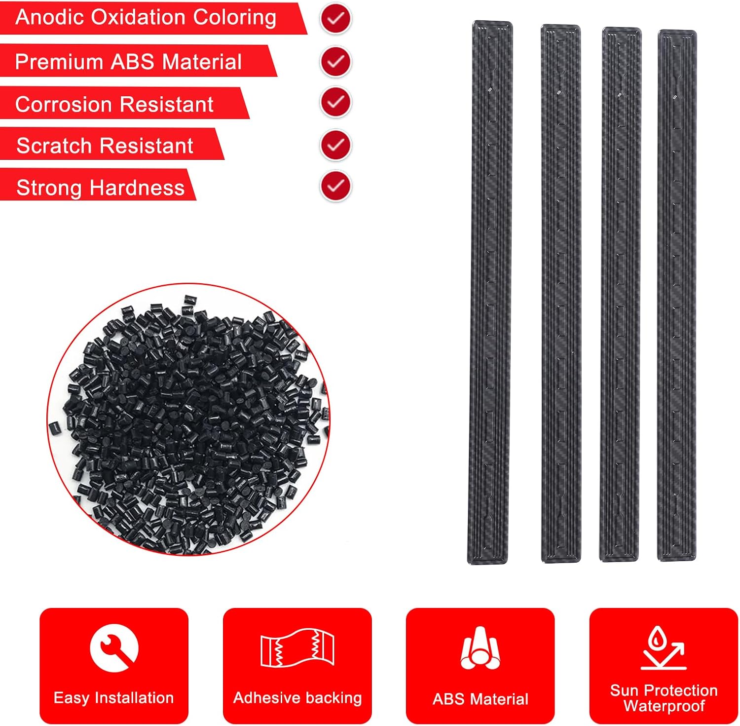 Yinanlutos Inner Door Panel Strip Trim Cover Compatible with Hummer EV 2024 2025 2026 Accessories ABS Front Rear Door Armrest Side Panel Trim Cover Interior Accessories 4Pcs (Carbon Fiber Pattern)