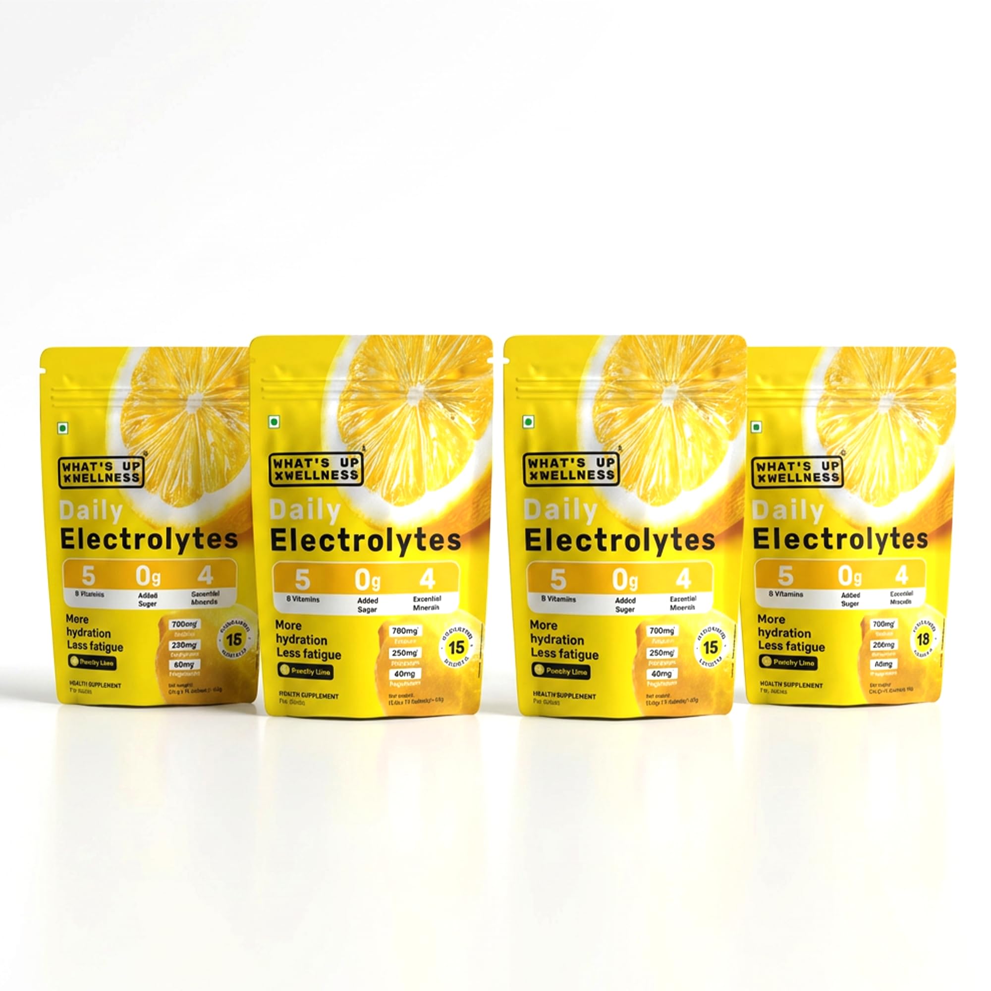 What's Up Wellness Daily Electrolytes Powder - Zesty Orange Flavour | Zero Added Sugar | Instant Hydration - Sodium, Potassium, Magnesium & Zinc | Vegan | 15 Sachets — Amazon image 14