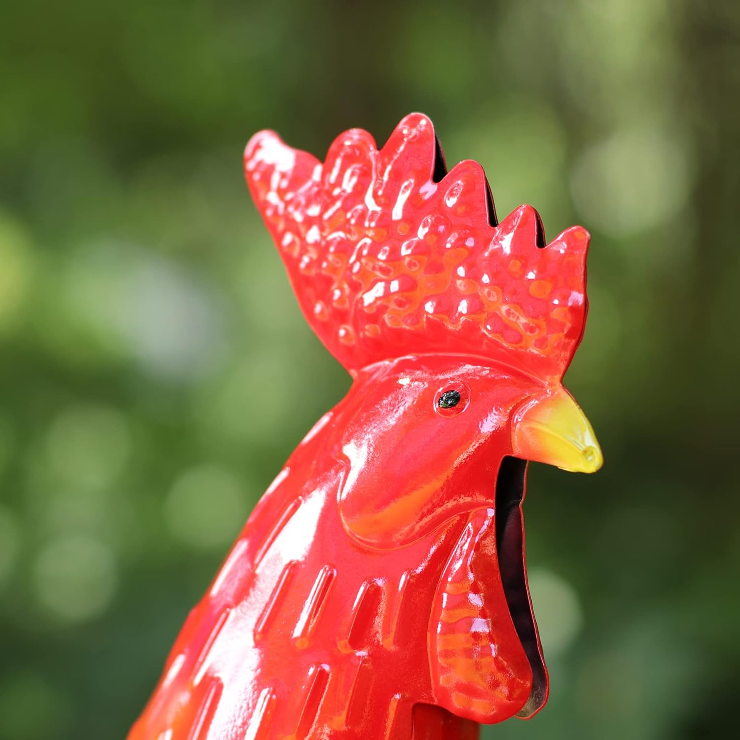 Metal Rooster Chicken Yard Art Outdoor Decor Large Chicken Garden Statue & Sculpture for Lawn Patio Backyard Kitchen Home Decorations, B-ROS04