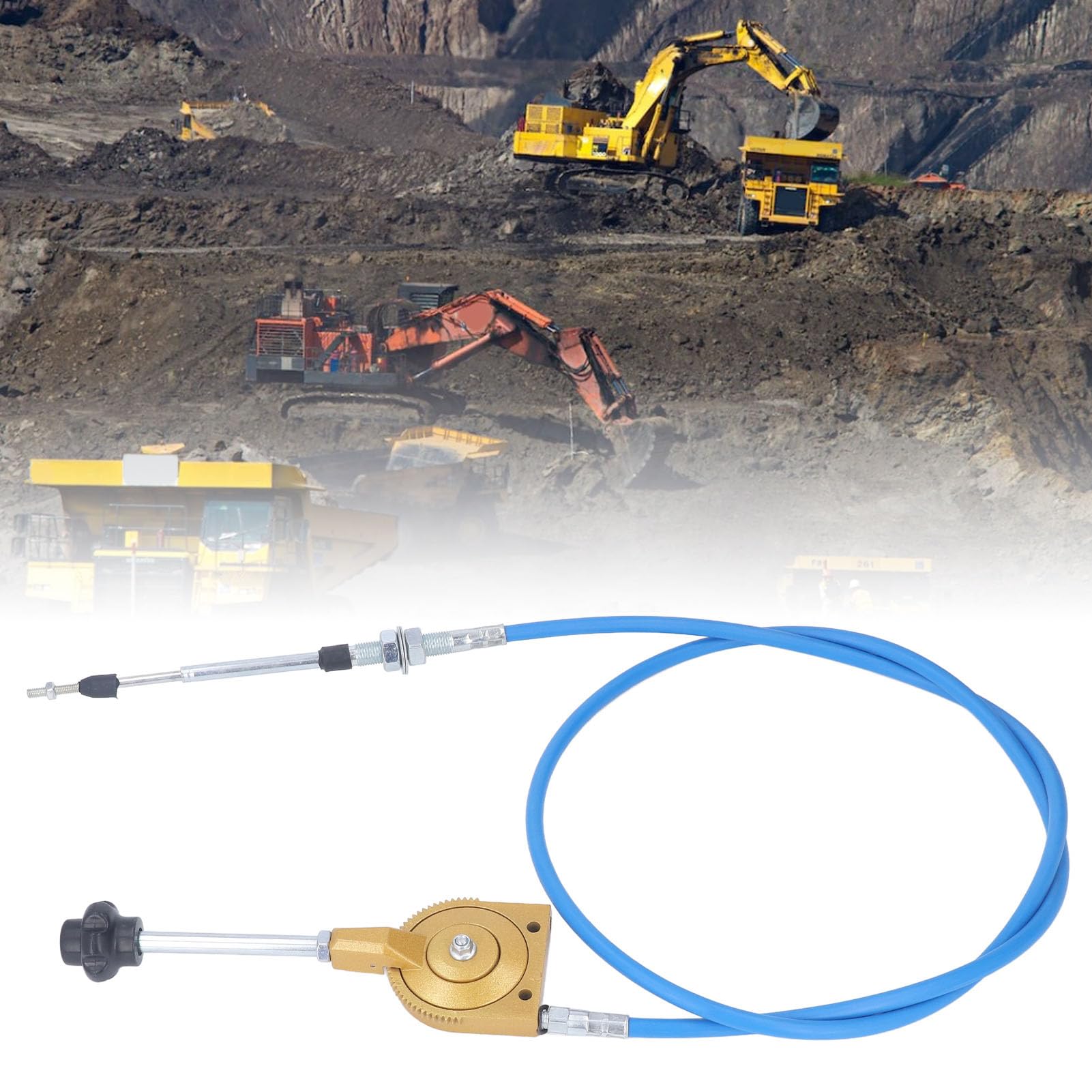 Ausla Cable de Acelerador Manual para Excavadora, Material PU, Conectores de Acero Inoxidable, Cable de 5 M para Excavadoras y Camiones Mezcladores