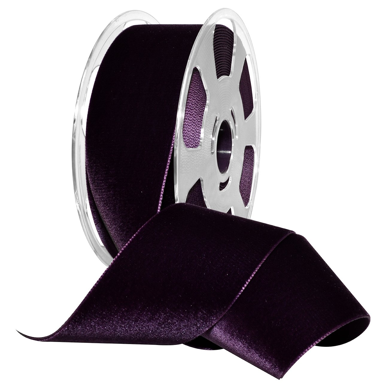 Ruban en velours Aubergine Morex Ribbon haut de gamme pour création couture