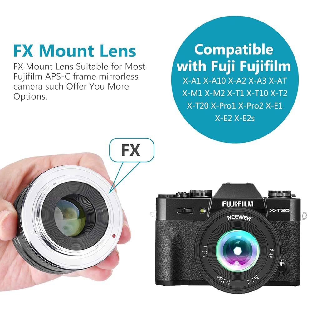 【動作確認済】NEEWER 35mm f1.2 フジXマウント Amazon.co.jp: Neewer 35mm F1.2 Large Aperture Prime APS-C