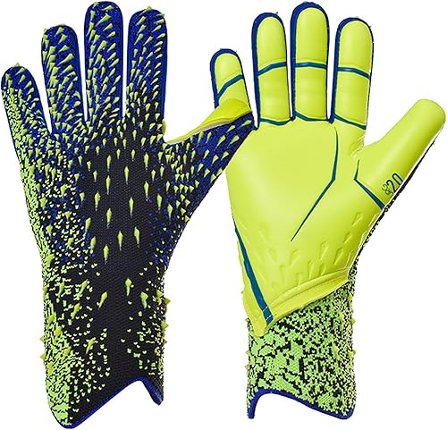 Fymlhomi Guantes de portero, guantes de portero de fútbol, transpirables, guantes de entrenamiento de portero, para niños, jóvenes, adultos, guantes