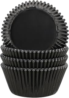 Gifbera Black Foil Baking Cups Standard Size Cupcake Liners Muffin Liner for Baking, 100-Count