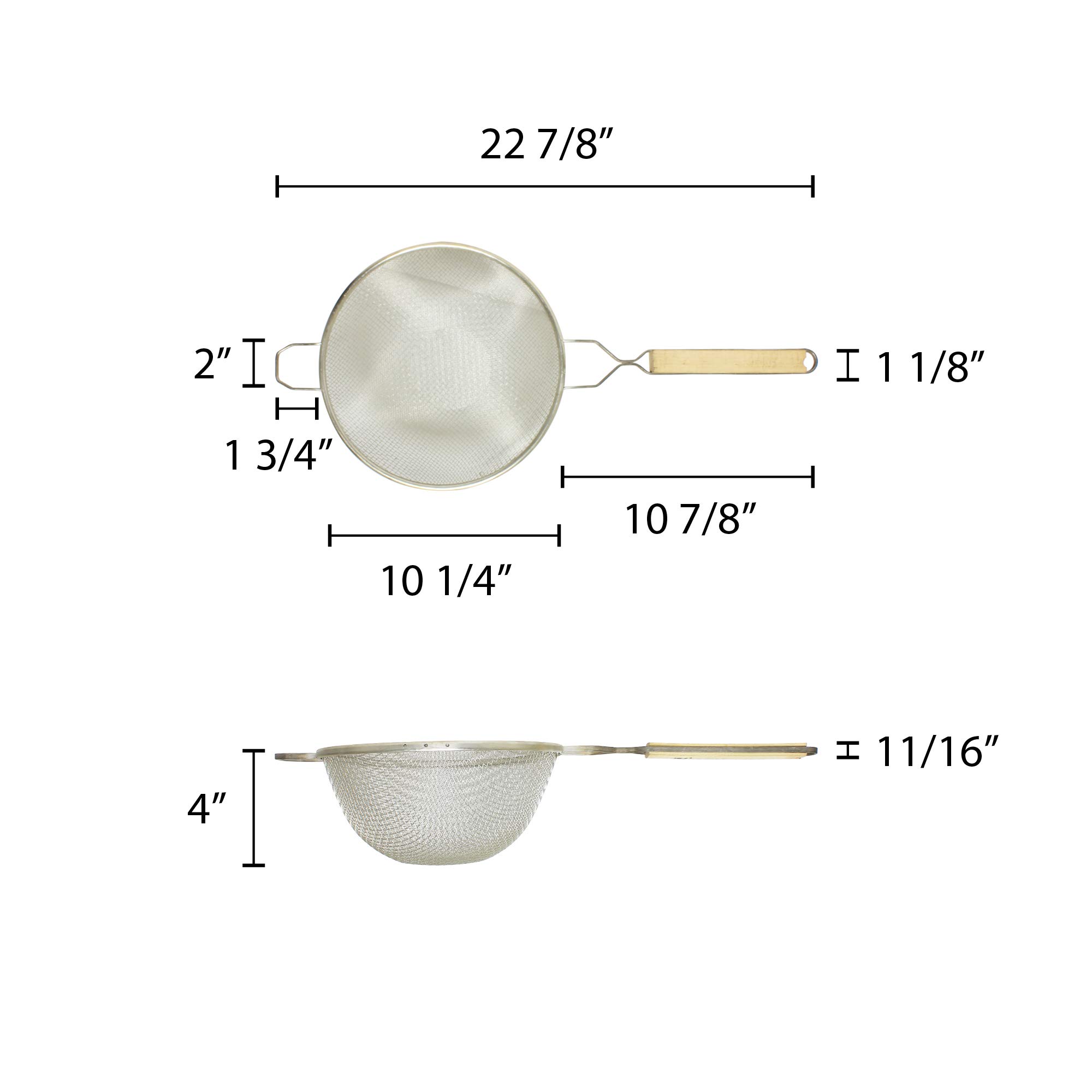 Thunder Group Colador de Alimentos, Doble Malla, 10 cm, Estaño