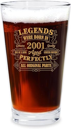 Bad Bananas Regalos de cumpleaños número 22 para él, leyendas nacieron en 2001, vaso de cerveza de 16 onzas, ideas divertidas y únicas de regalos de