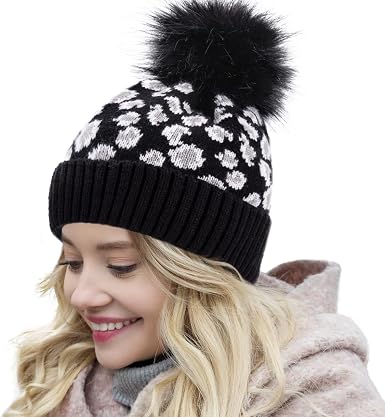Knit Leopard Cheetah Beanie Hat for 