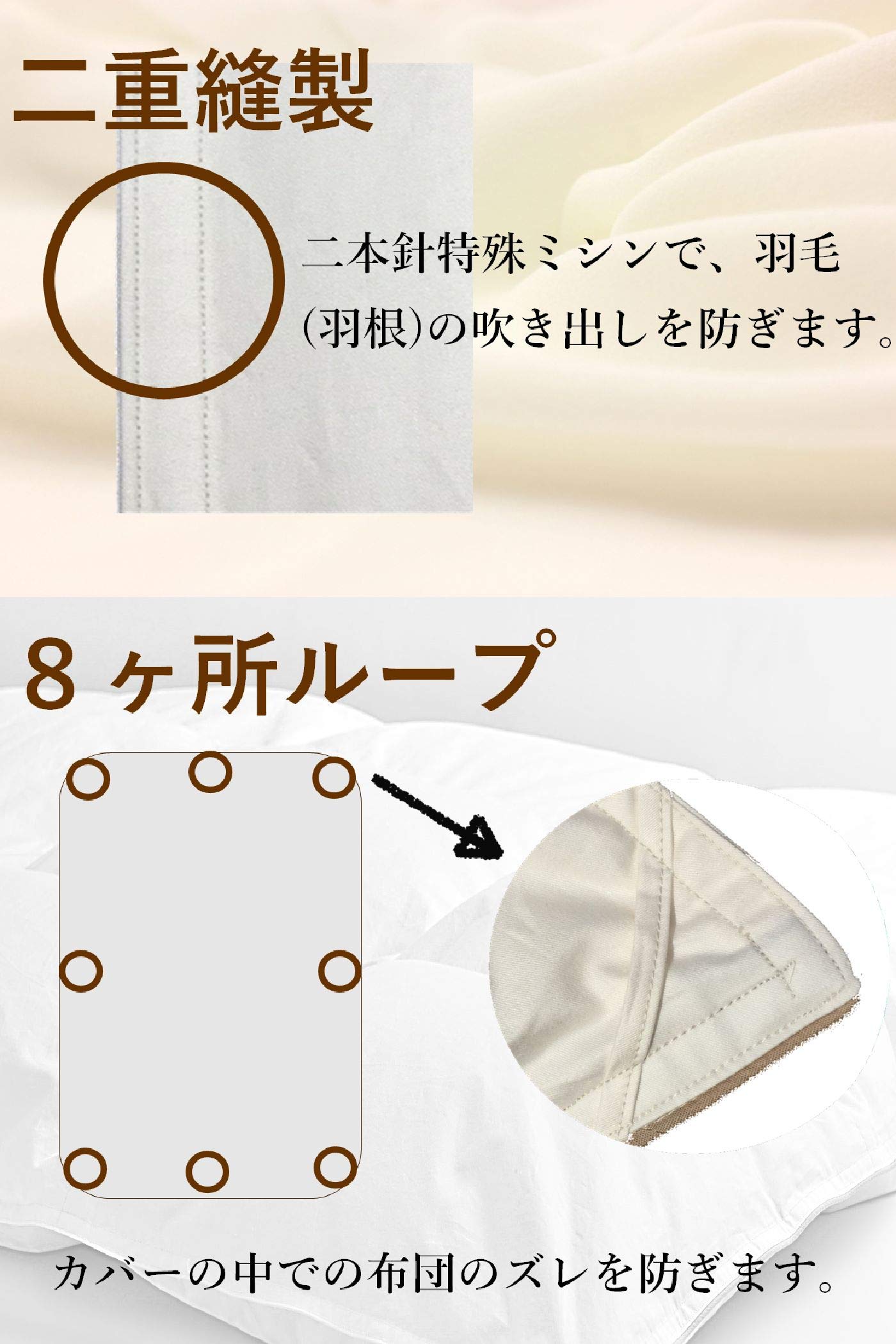 Amazon｜羽毛のような羽根布団 シングル ホワイトダックスモール