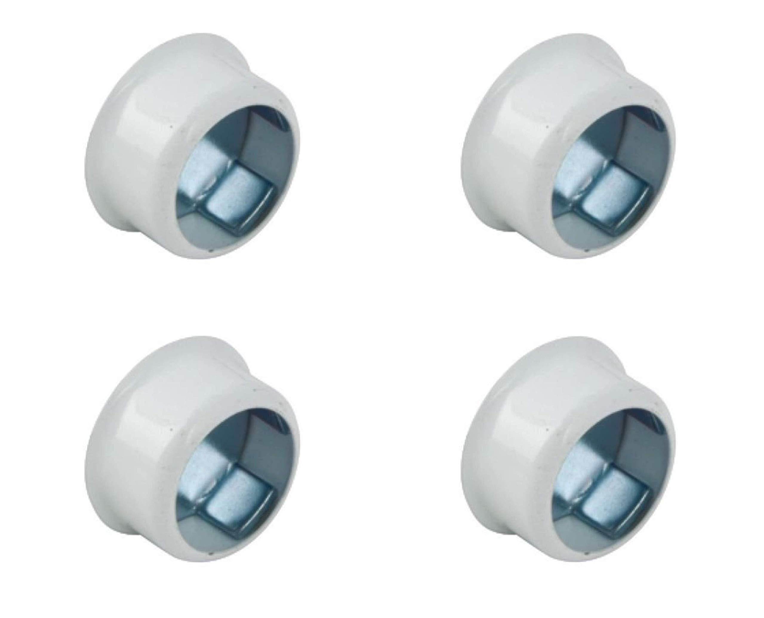 Gas N Pow3r White Wardrobe Rail Rod End Supports Brackets Socket Round 19Mm Concealed Fix X4