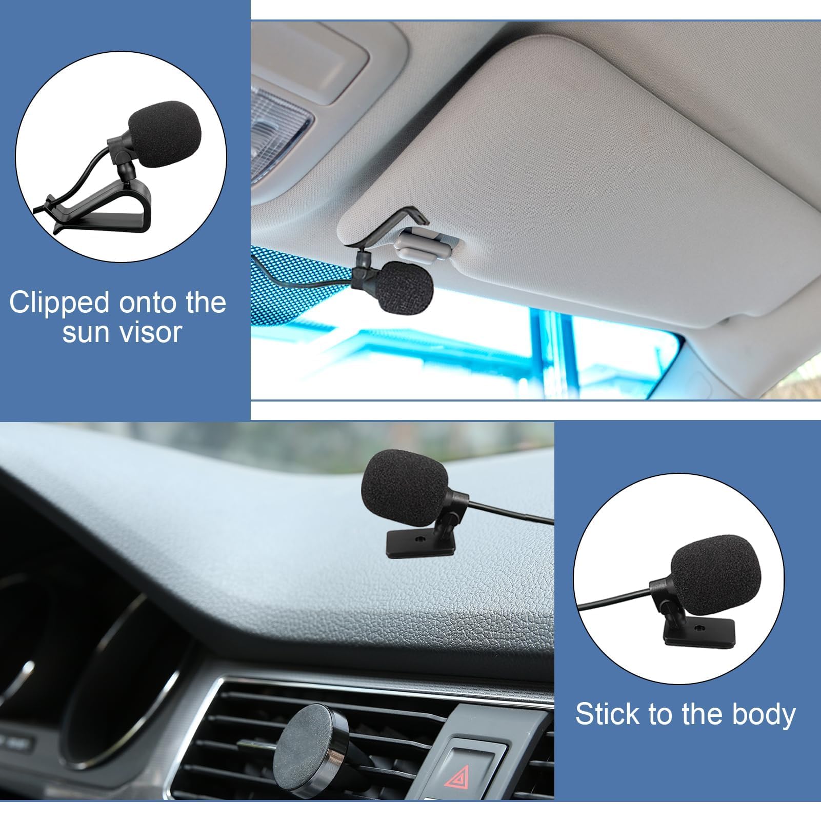 Microfono Esterno Per Autoradio Con Jack 3.5mm - Riduzione Rumore Per Chiamate In Auto - Foto 8