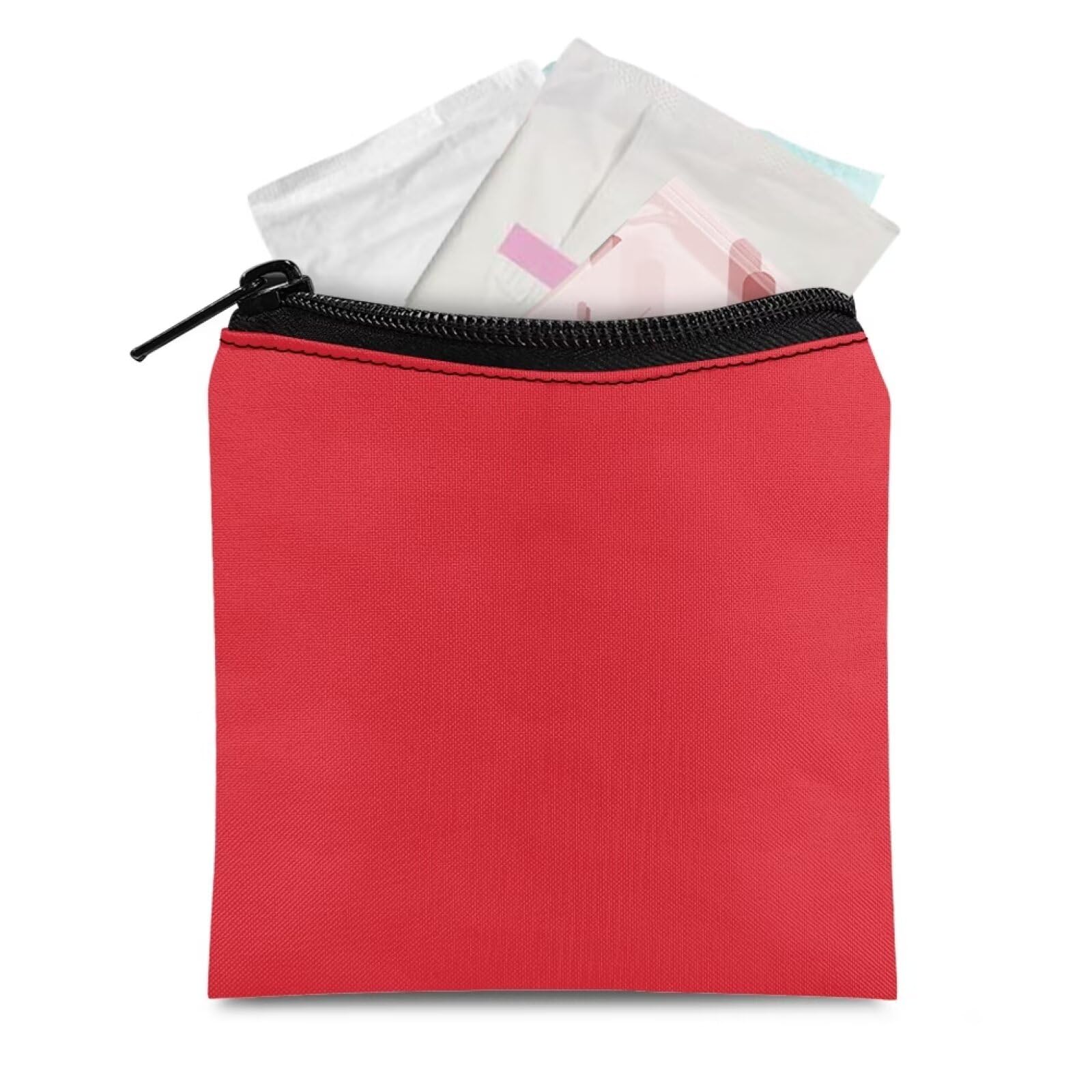 Red Period Bag Sanitary Napkin Storage Bag Small Tampon Pad Holder for Purse Menstrual Pad Bag Tampon Pouch