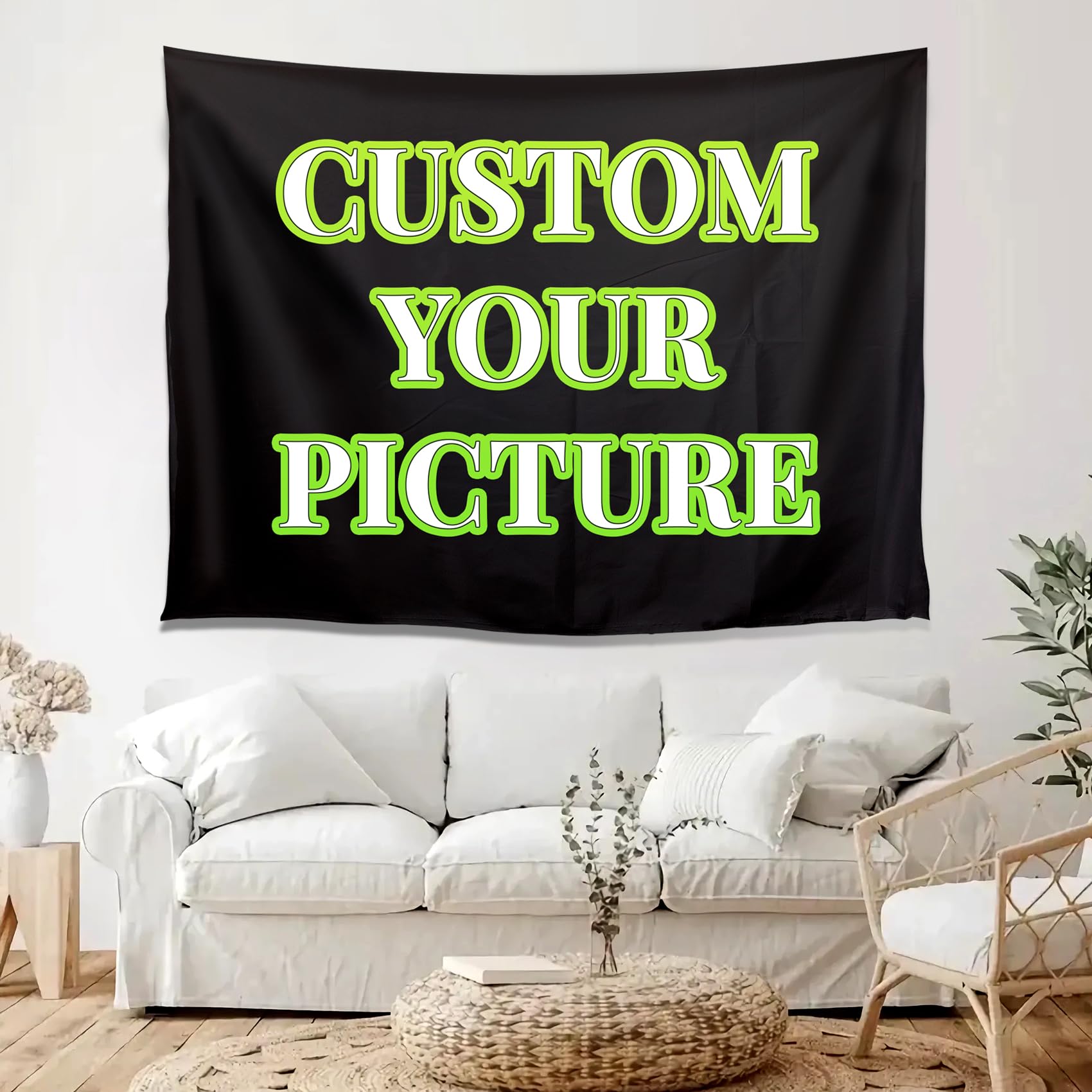 VICVIK Arazzo Personalizzato, Sfondo Personalizzato, Personalizza il tuo Arazzo con Foto Testo Da Parete per la Decorazione Della Stanza Regalo Della Famiglia di Nozze