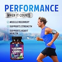 Vista 6 de Complejo de L-Arginina – Suplemento de refuerzo de óxido nítrico extra fuerte – Mezcla de energía premium para la salud natural del corazón y apoyo