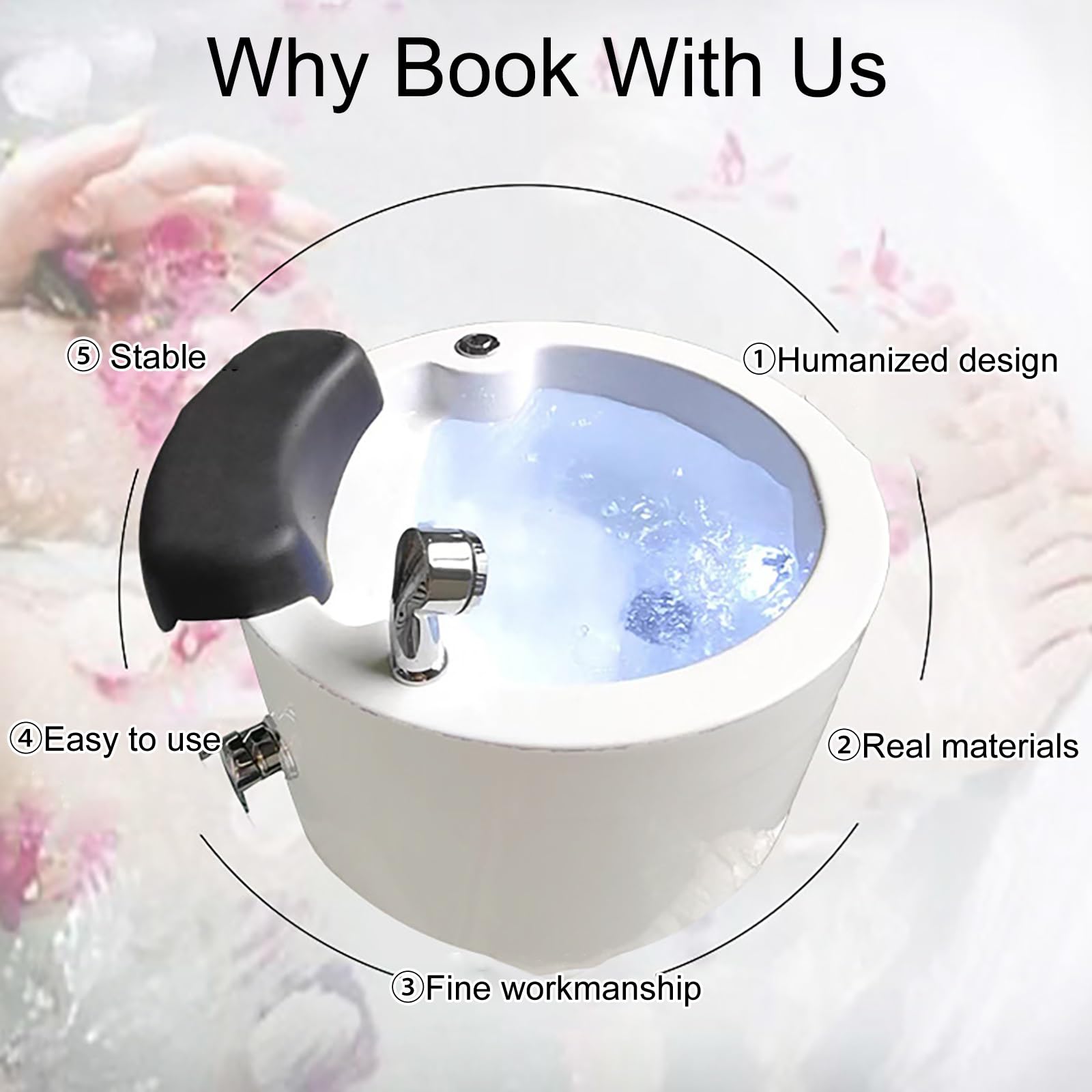 LHXLSH Acrylic Foot Bath Acrylic Pedicure Sink Massage Foot Spa Bath Massager with Heat, Deep Foot Bath Spa with Massage, Adjustable Temperature Foot Bath for Home Spa Treatment