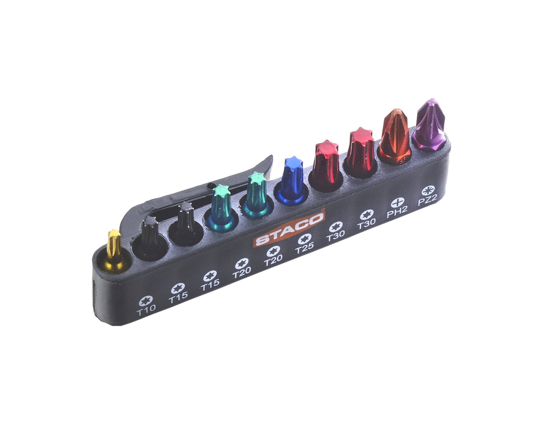 STACO20954 Full Colour Coded Screw Bit Set (10-Piece)