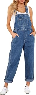 Roskiky Dungarees Women's Denim Stretch Straight Leg Jeans Overall Women's Regular Fit Bib Jeans Jumpsuits Comfy Adjustabl...