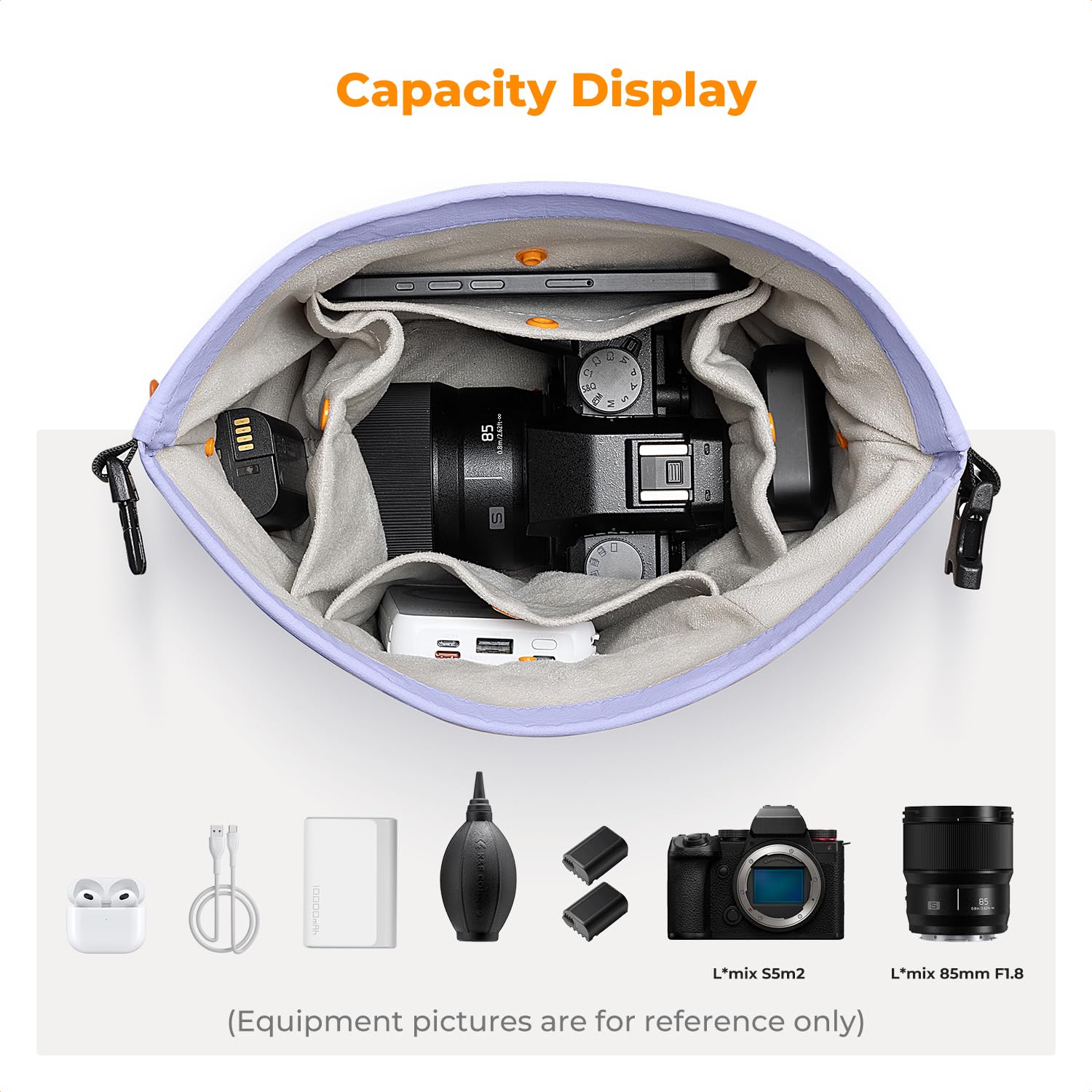 K&F CONCEPT Bolsa Camara Fotografica, Moda Bandolera Camara, Bolso Bandolera Ligera Camera Bag, Bandolera Ajustable para Cámara Fotográfica Adecuado para cámaras SLR/DSLR Púrpura