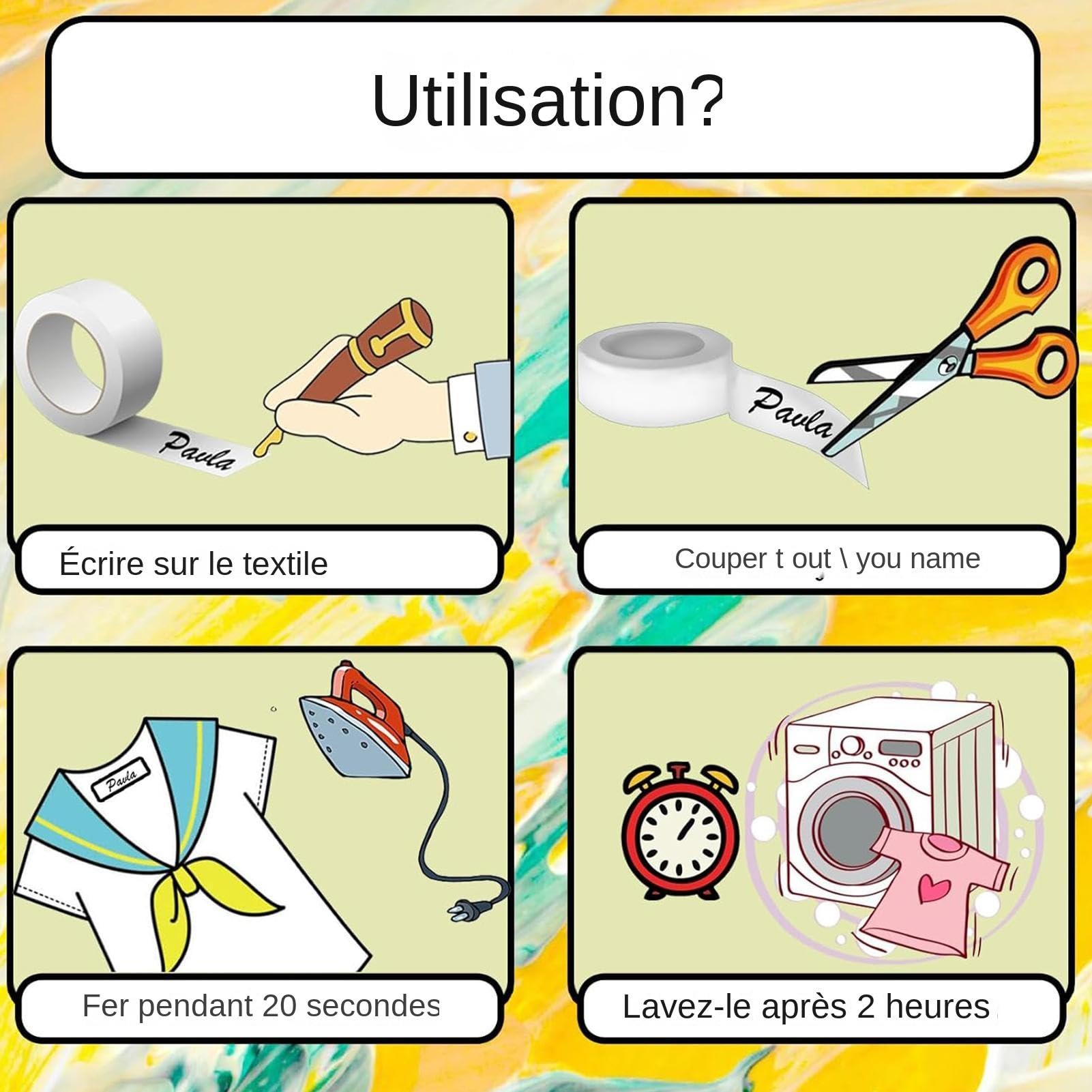 Etichette termoadesive per abbigliamento Adesivi, , Lunga Durata, Lavabili | Etichette Nomi Per Vestiti Etichette Per Asilo , , Bambini, Case Di Riposo E Scuola