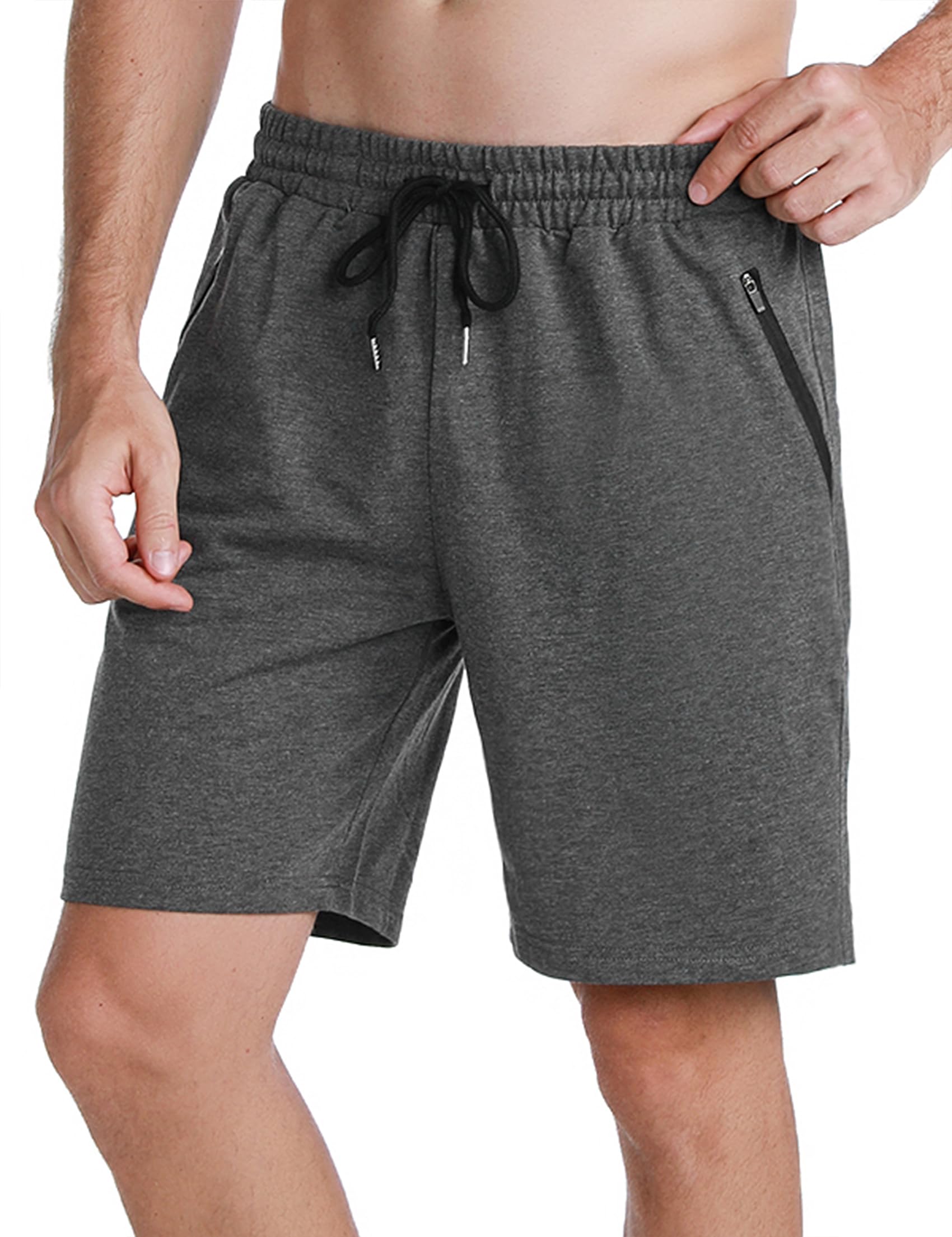 Wayleb Kurze Hosen Herren Sommer Sporthose Baumwolle Reißverschlusstaschen