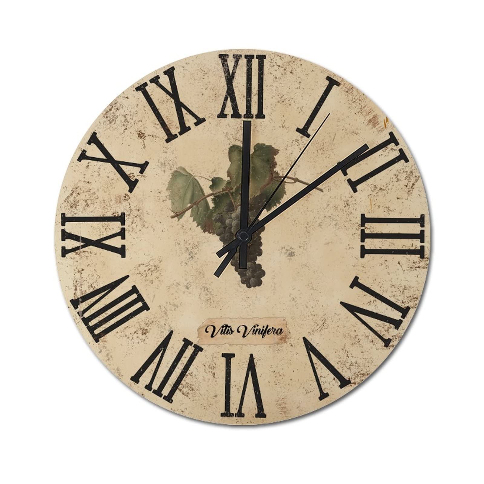 Horloge murale pour cuisine et maison au charme rustique de vin