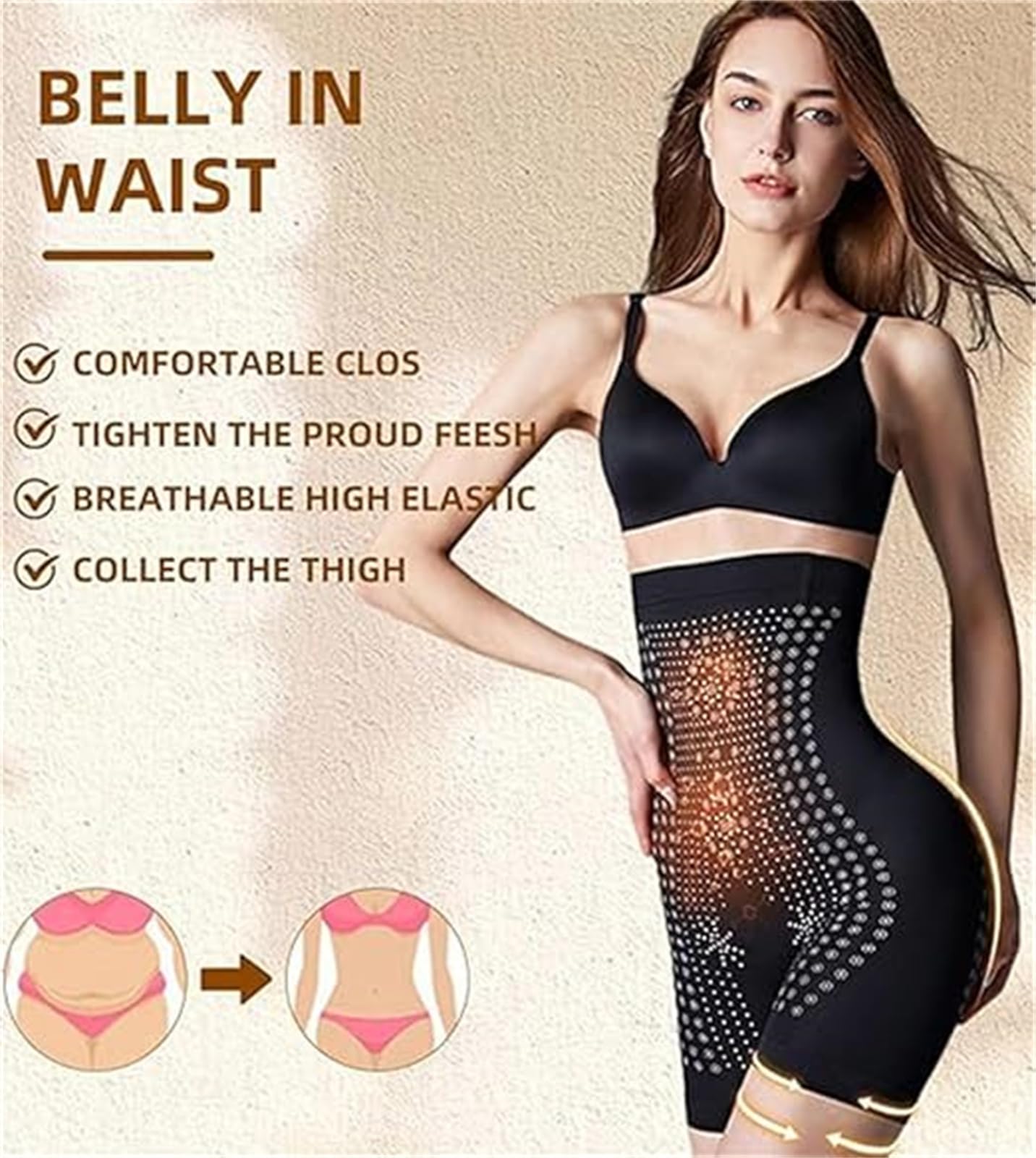 PEARLMOON Short amincissant et réparateur en fibre ionique de soie glacée pour femme, short détox et amincissant, taille haute, contrôle du ventre, raffermissant, améliore instantanément la