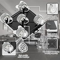 Vista 5 de Juego de 5 ruedas resistentes para muebles con ruedas de goma silenciosas, rotación de 360° con freno, capacidad de carga de 1000 libras, elevador