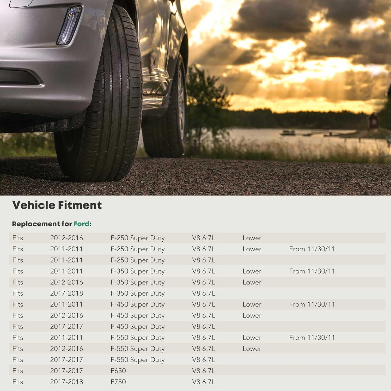 YHTAUTO Engine Oil Pan and Drain Plug Replacement for 2011-2018 Ford F-250 F-350 F-450 F-550 Super Duty (V8 6.7L Only)