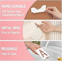 Vista 4 de Plantillas de letras de 3 pulgadas, kit de 45 plantillas reutilizables de números de letras y símbolos, plantillas del alfabeto para paredes, tela