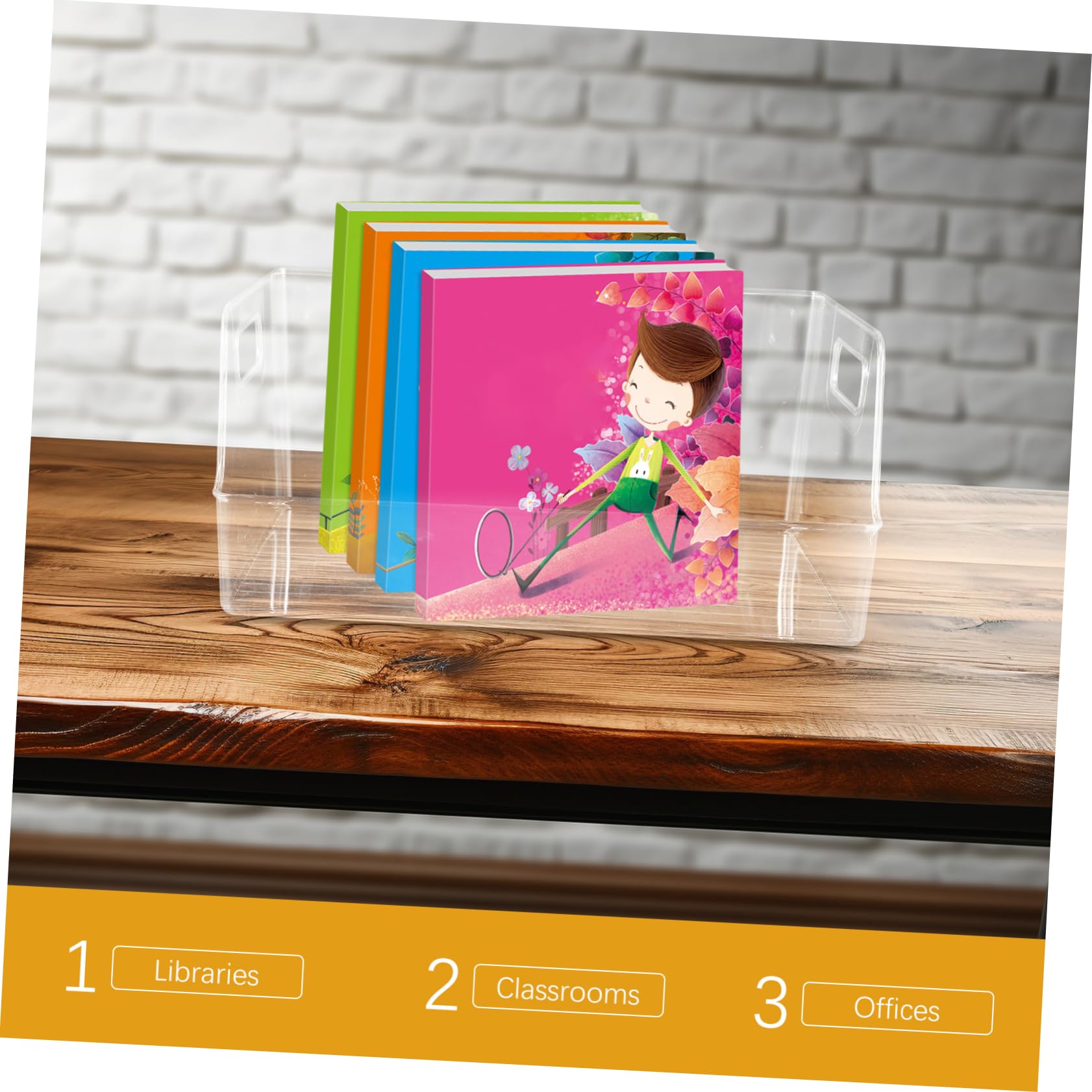 SHINEOFI Organizer Libri da Scrivania Grande Capacità in Pp Trasparente | Raccoglitore Documenti A4, Finitura Curata, Design Ispessito, per Aule e Biblioteche