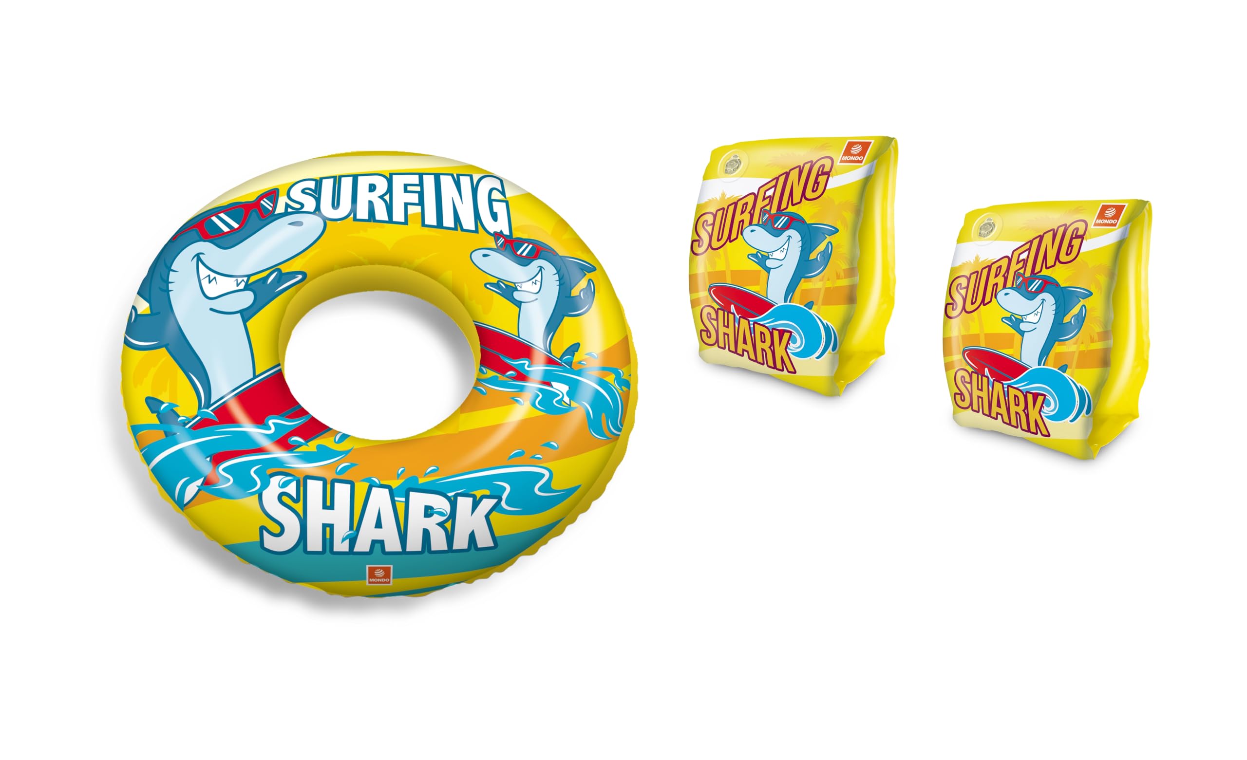 Mondo Toys - Set of Armrests and Donut for Children Sea Summer Swimming Pool (Surfing Shark)