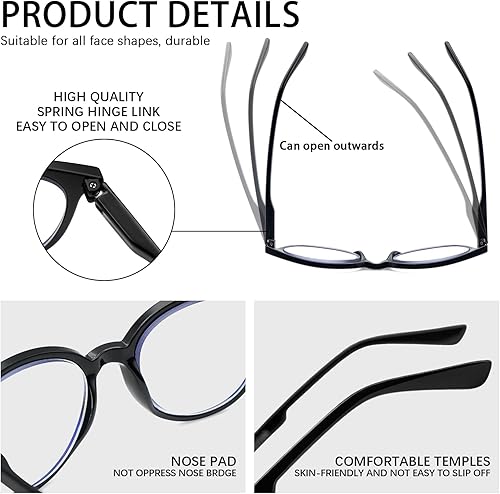 Miniatura 3 de SIGVAN Gafas de lectura progresivas multienfoque con bloqueo de luz azul, para mujeres y hombres, lentes de computadora con bisagra de resorte (3