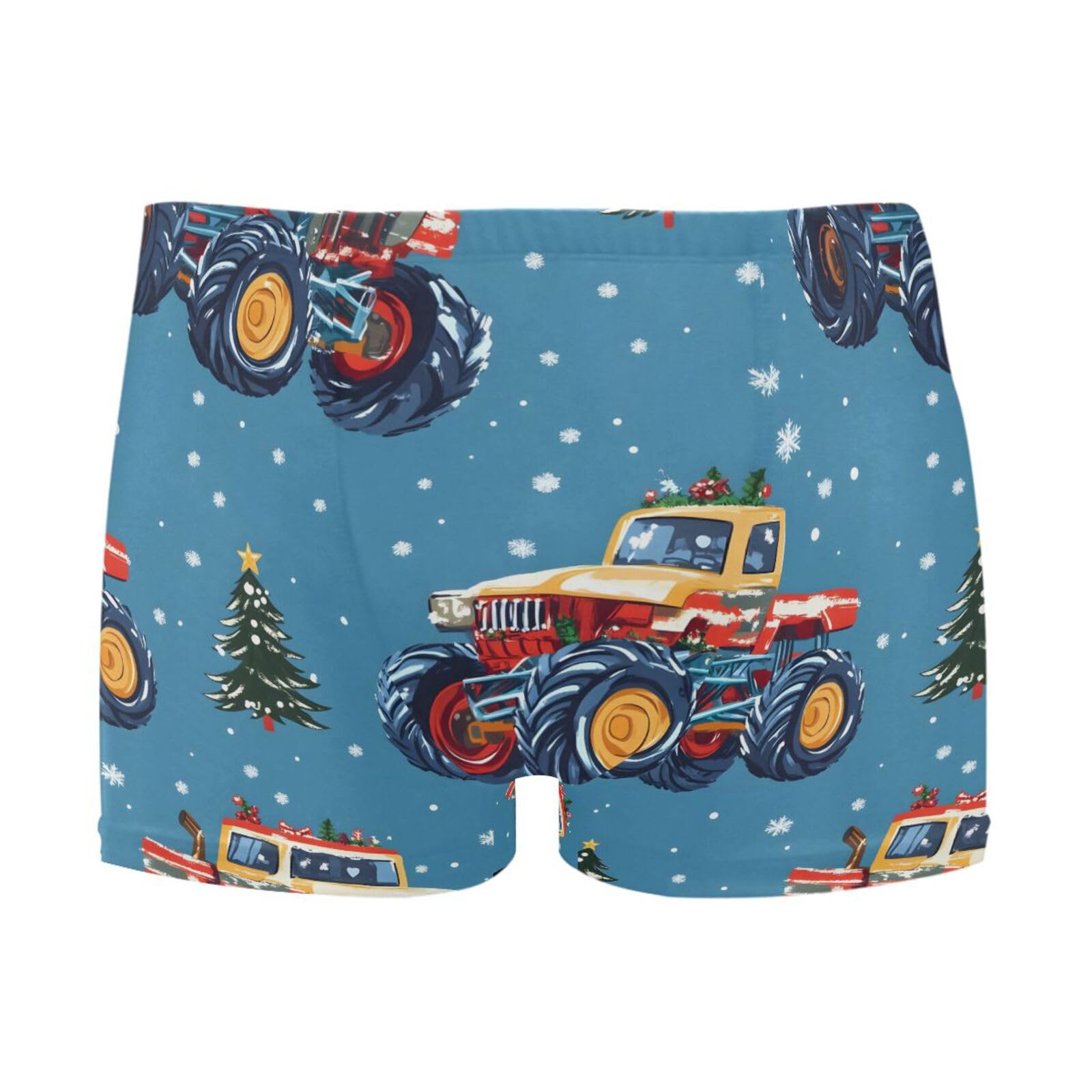 UMIRIKO Christmas Monster Truck Men's Swim Trunk Square Leg Swimsuit Swimwear Swim Briefs for Men 2XL 202b8329