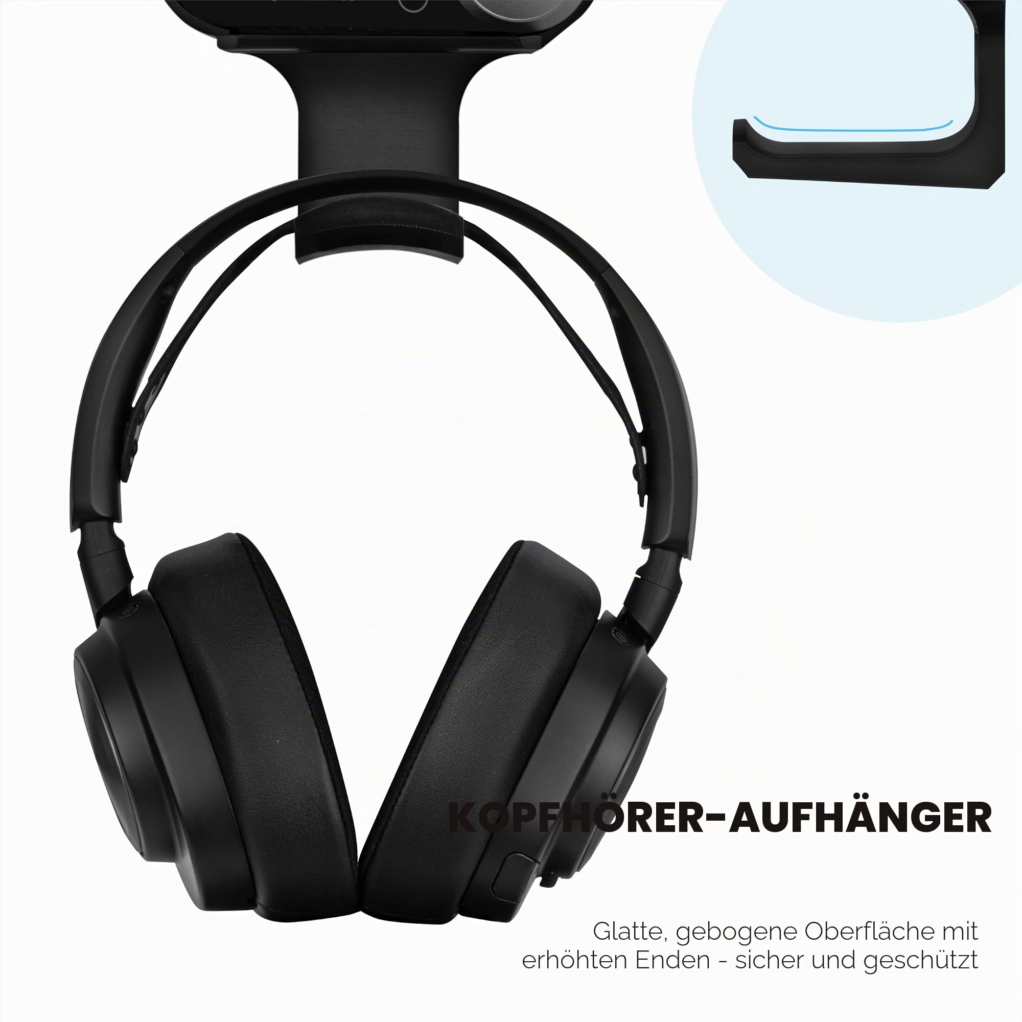 BRAINWAVZ Untertisch-Kopfhörer-Aufhänger für Steelseries Arctis Nova Pro kabellose Headsets mit Dock für die kabellose Basisstation (HPS02)