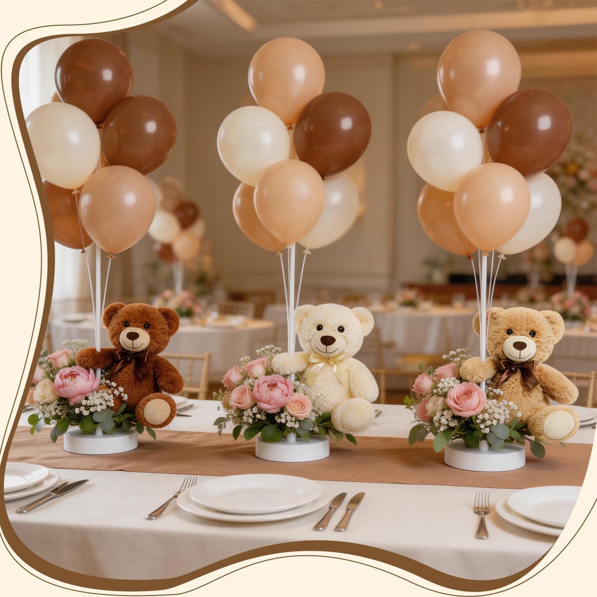 3 Pcs Teddy Bear Stuffed Animal 13.5 Inch Soft Cuddly Stuffed Plush Teddy Bears Bulk Cute Plush Toys for Kids on Baby Shower Birthday Mother's Day Easter Valentine’s Day Wedding Party Gifts