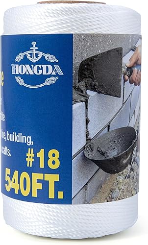 Miniatura 10 de HONGDA Cuerda de Nylon Trenzado, #18 x 540 pies Cuerda de Línea de Albañil, Cordel de Nylon para Trabajos de Mampostería, Línea de Trote, Línea