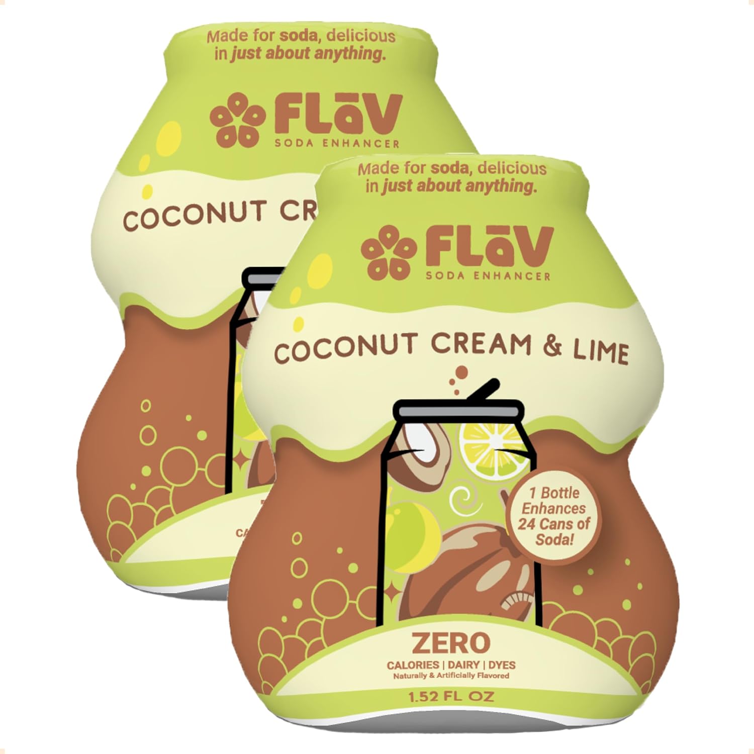 Flāv Dirty Soda Syrup | Mango Peach Soda Enhancer | 1.5 Fl Oz | 4 Count