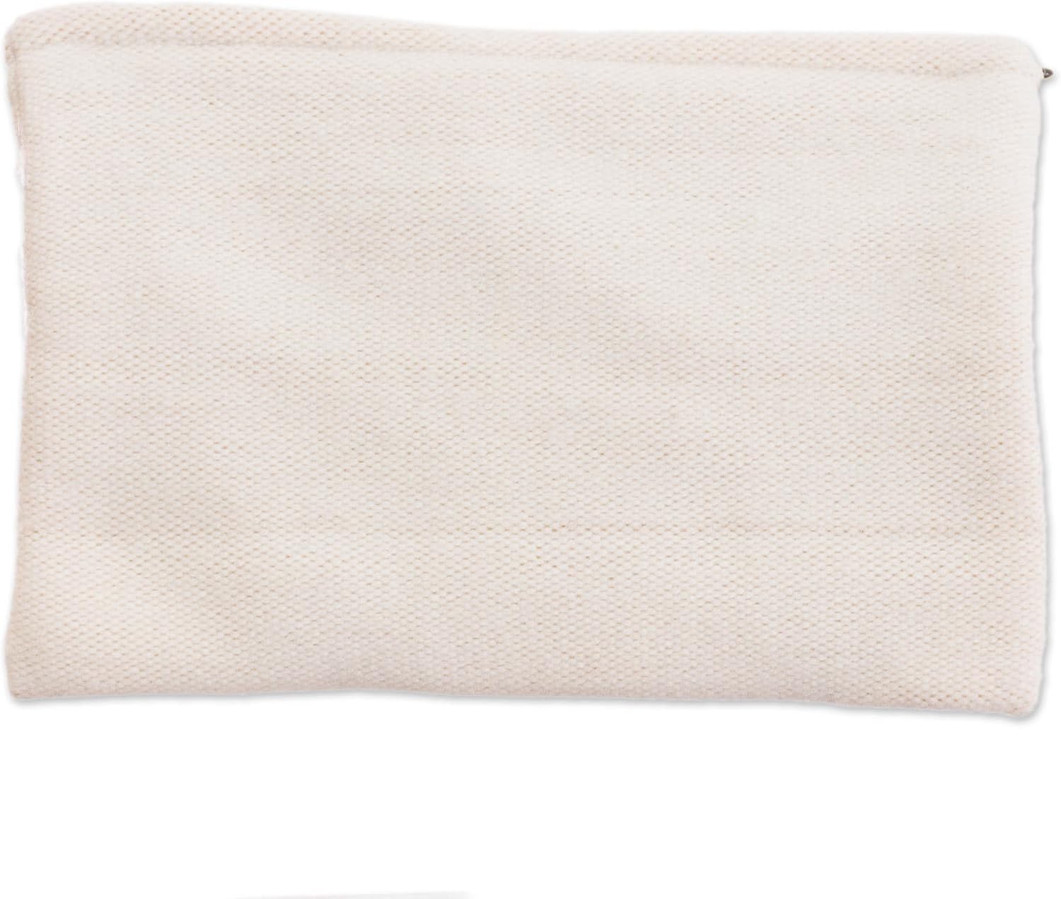 NOVICA Artisan Hand Embroidered Alpaca Blend Clutch Floral in Eggshell from Peru Wool Multicolor White 'Vibrant Flowers'