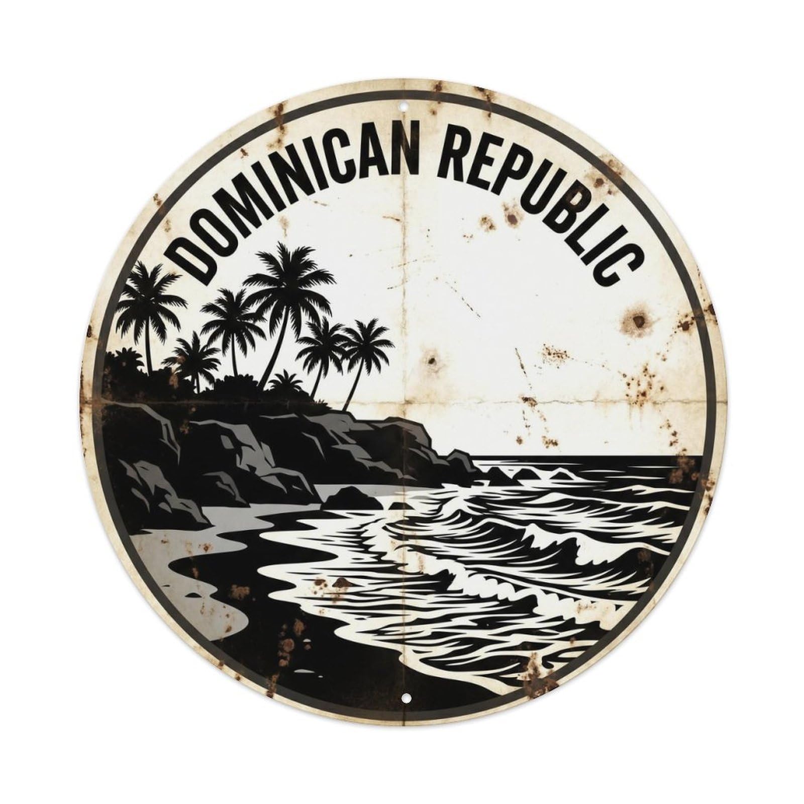 Beach Destination Dominican Republic Santo Domingo Metal Tin Sign