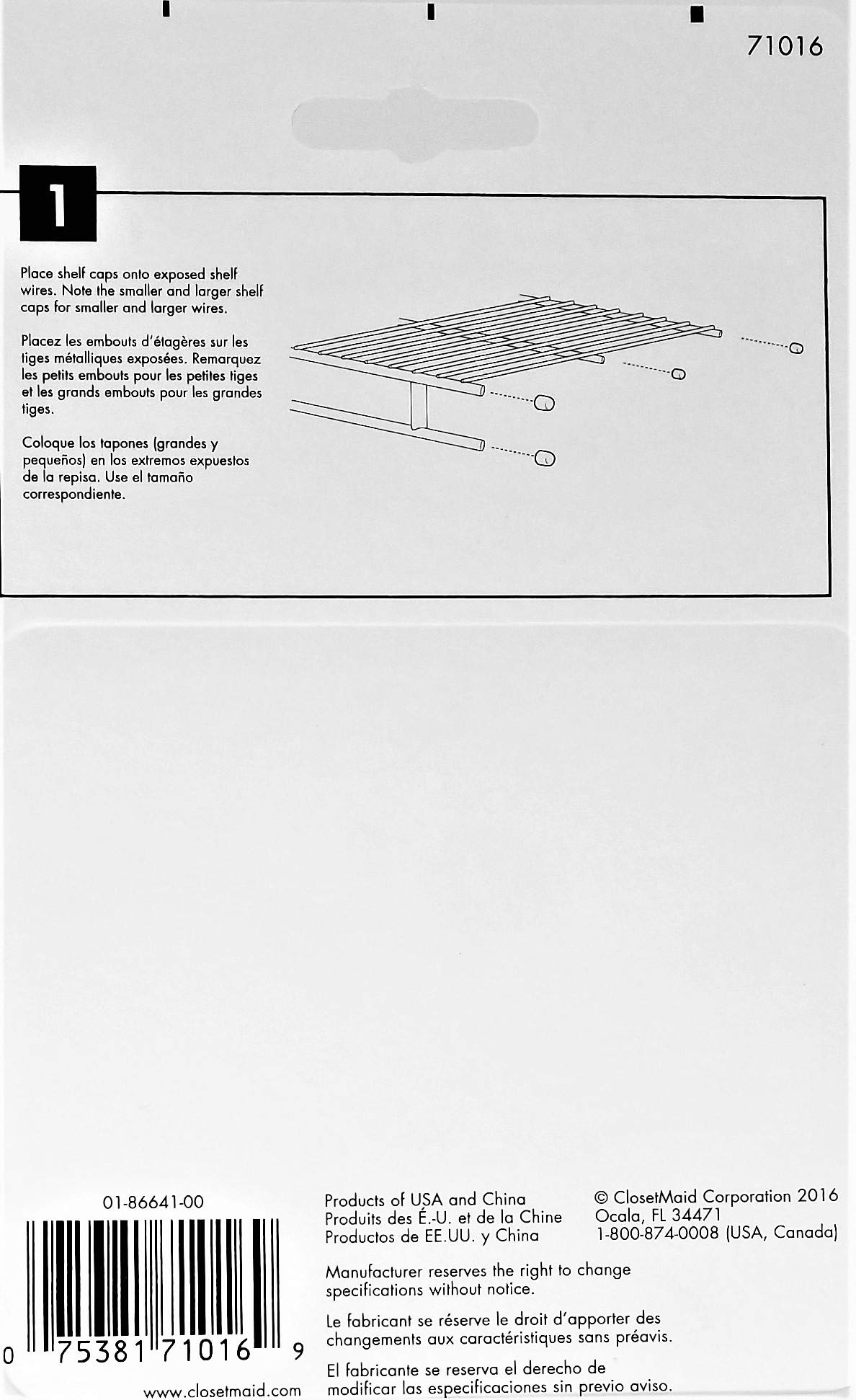 Amazon.com: ClosetMaid 71016 Large and Small Closet Pole End Caps for Wire  Shelving : Home & Kitchen