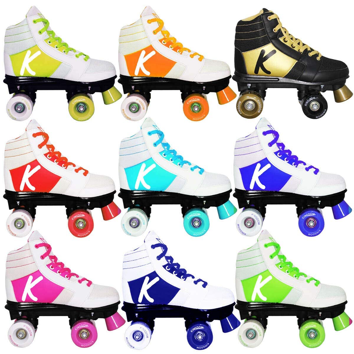 Kingdom GB Candy Quad Wheels Roller Skates For Kids Girls Womens Adults