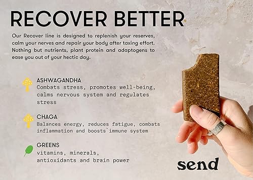 Miniatura 8 de Send Bars Recover - Barras de proteínas maní salado barras de 21 onzas paquete de 10 barras sin gluten veganas 035 onzas de proteína vegetal