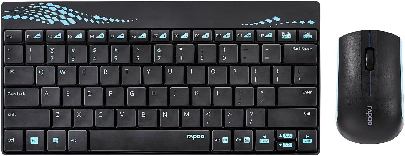 Rapoo 8000 Wireless Keyboard and Mouse Combo (Blue)
