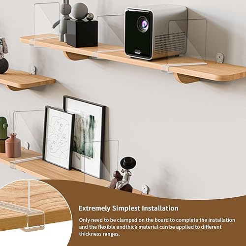 Miniatura 3 de Divisores acrílicos para estantes de armario, organizador resistente para ropa, bolsos, suéteres y toallas, solución de almacenamiento transparente