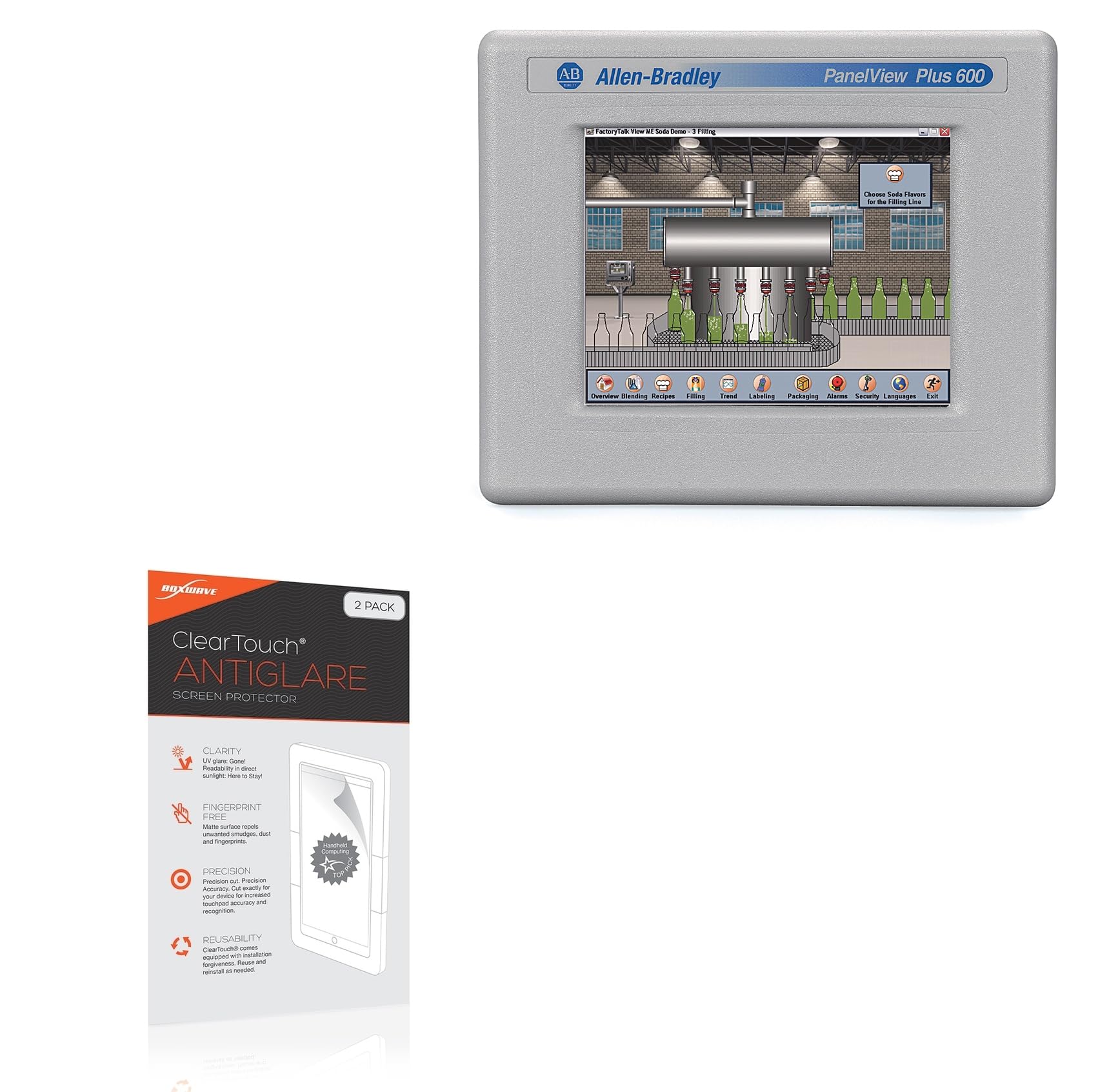 BoxWave Screen Protector Compatible with Allen Bradley PanelView Plus 6 600 - ClearTouch Anti-Glare (2-Pack), Anti-Fingerprint Matte Film Skin