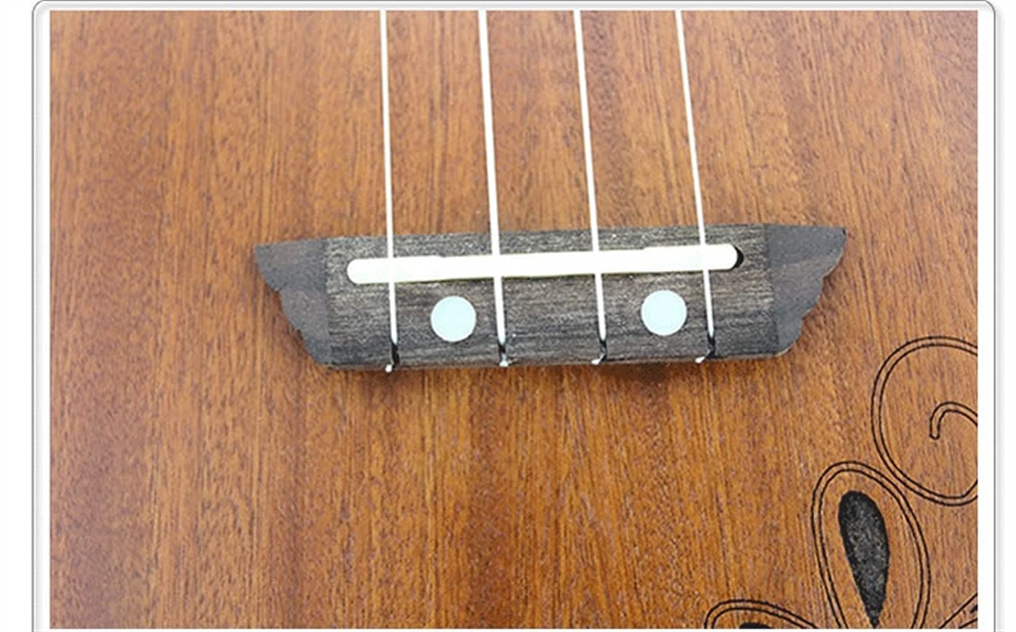 Ukulele koncertowe 21-calowy Sopran Ukelele Sapele Wood 4 Struny Hawaii Mini Gitara Grawerowanie Kwiat Ukulele Ukulele Tenoro (Color : Uke with Bag)