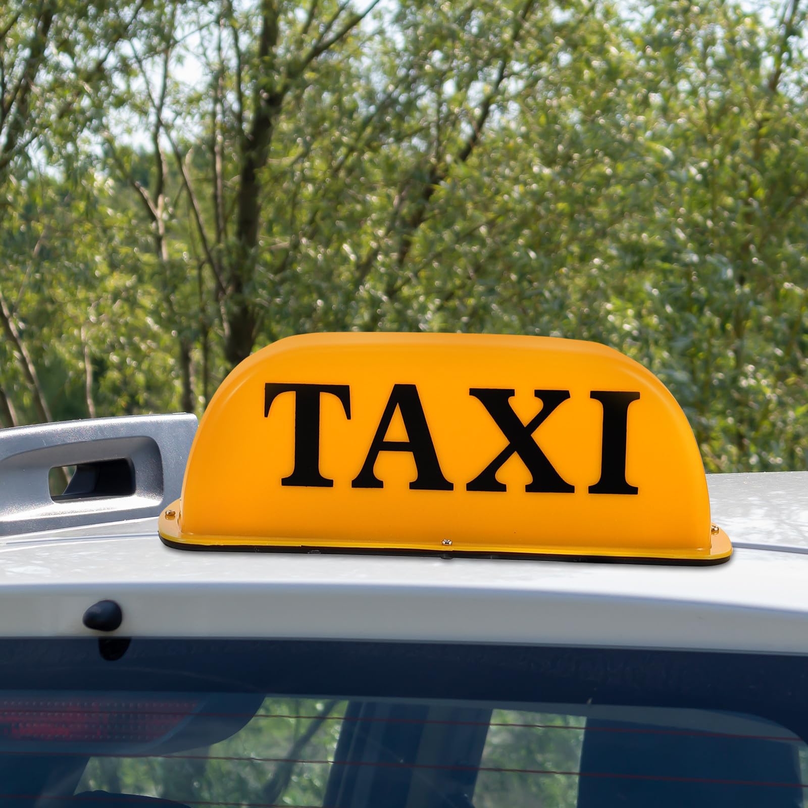 Lampada Segnaletica Taxi Magnetica per Veicolo, Luce Gialla in Plastico Resistente, per Guida Notturna e Auto Taxi, Facile da Fissare Sul Tetto