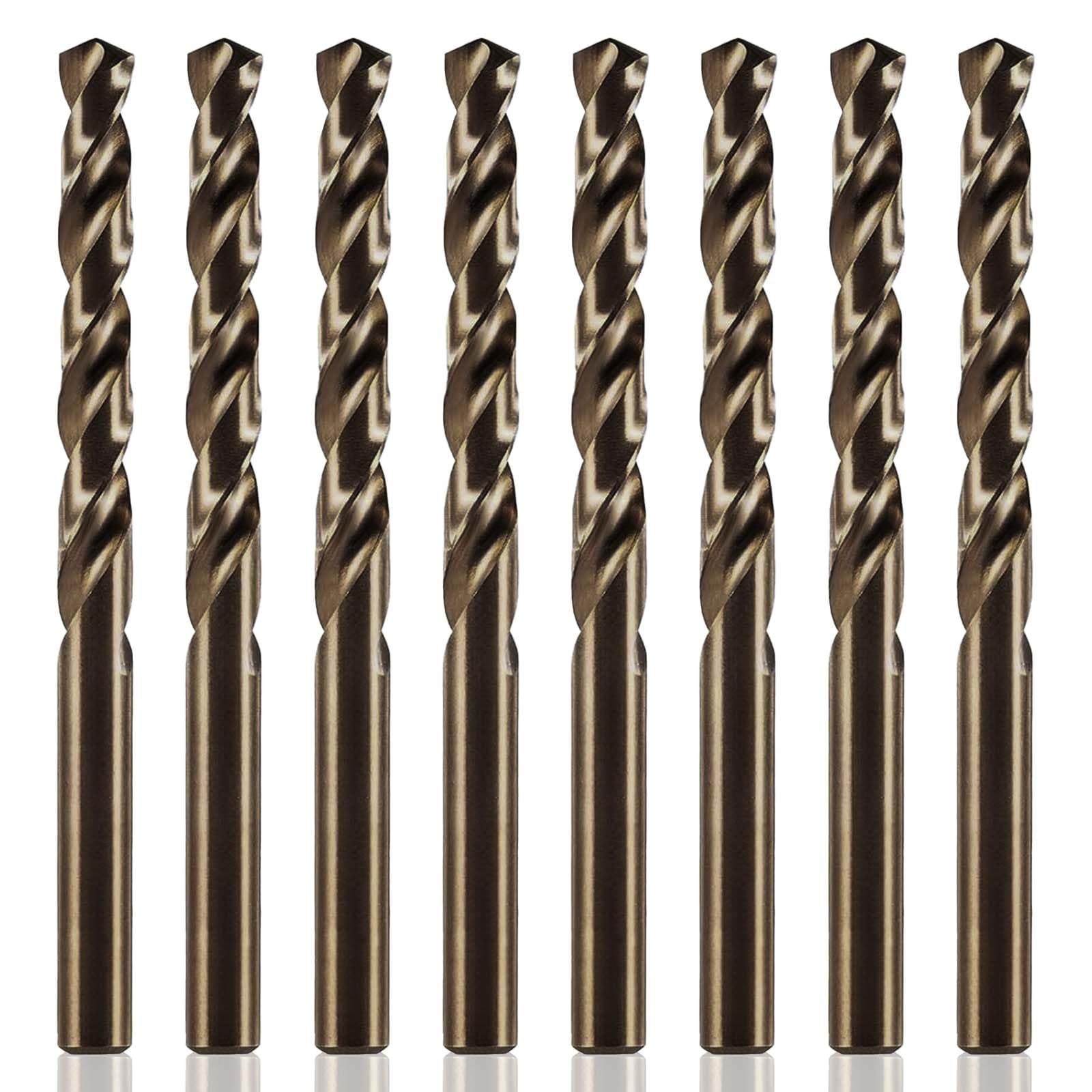 Runihorn 8 Stück HSS-E Kobalt-Spiralbohrer Ø 5,0 mm, HSS Bohrer, Metallbohrer, Cobalt Bohrer Set, mit speziellem Spitzenanschliff, für die Metallbearbeitung