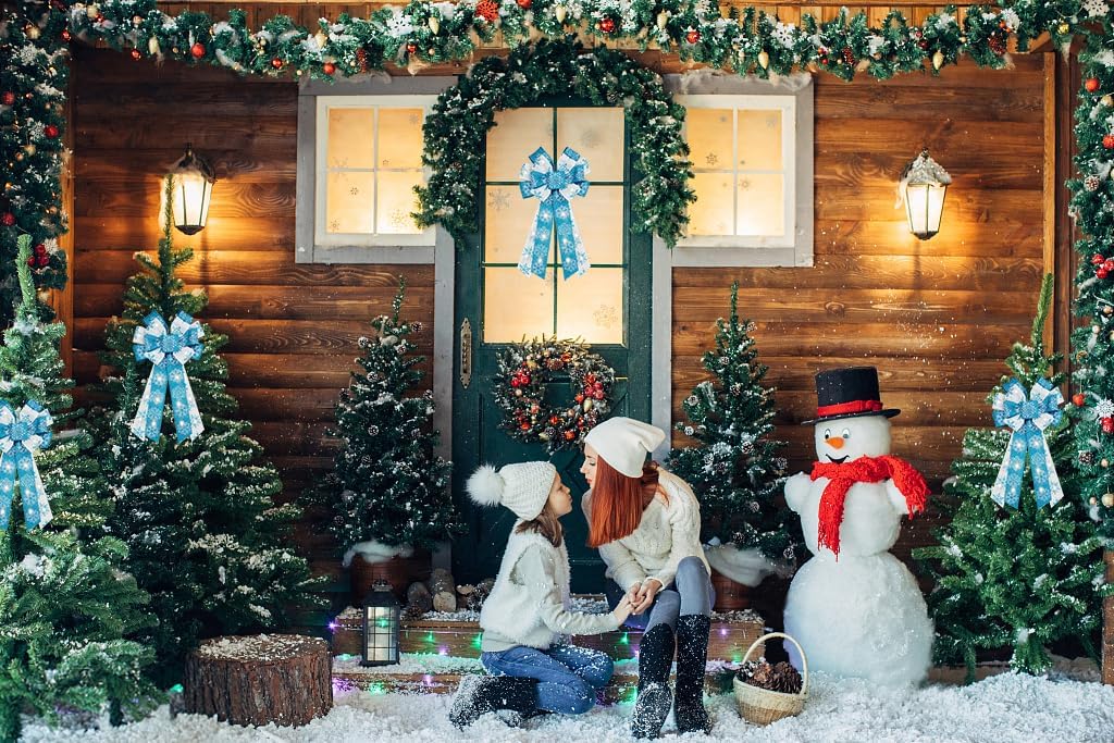 Hying Large Christmas Bow for Wreath, LED Light Blue White Snowflakes Wreath for Christmas Decor, Winter Blue Bow for Front Door, Indoor Outdoor Wall Tree Topper Decoration Supplies, Xmas Ornament - Image 4